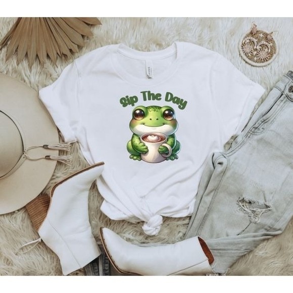 Other - Frog Shirt, Coffee Tee, Retro Frog Tee, Funny Frog Self Care Unisex T-shirt